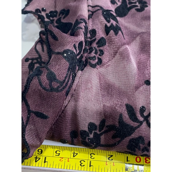 Y2K Speechless Pink Black Floral Dress Velvet Bow Goth Fairycore 90s Revival S - Picture 12 of 12